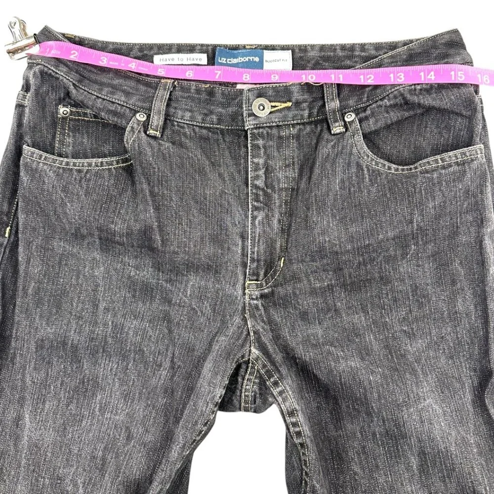 Liz Claiborne Dark Charcoal Washed Straight Leg Jeans